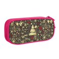thumbnail image 1 of TEQUAN Large Capacity Pencil Case, Christmas Holidays Star Gift Pattern Pencil Pouch 2 Compartments Pencil Bag (Pink), 1 of 7