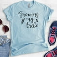 thumbnail image 2 of Growing My Tribe T-shirt, Unisex Women's Shirt, Pregnancy Shirt, New Mom Shirt, Baby Announcement Shirt, Heather Light Blue, Large, 2 of 6