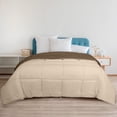 thumbnail image 5 of ROYALE Queen Comforter - All Season Down Alternative Bedding Comforters - Lightweight Quilted Comforter with Corner Tabs- Luxury Hotel Comforters- Box Stitched Duvet Insert (Queen, Chocolate & Sand), 5 of 9