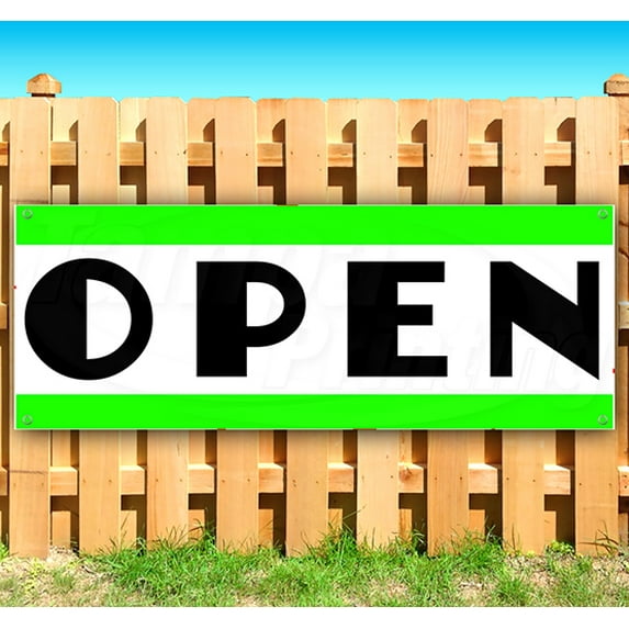 Open 13 oz Vinyl Banner With Metal Grommets