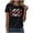 Black, variant on Trendfront Womens Canada Letter Graphic T Shirts Crewneck Short Sleeve Maple Leaf Print Casual Summer Tee Tops