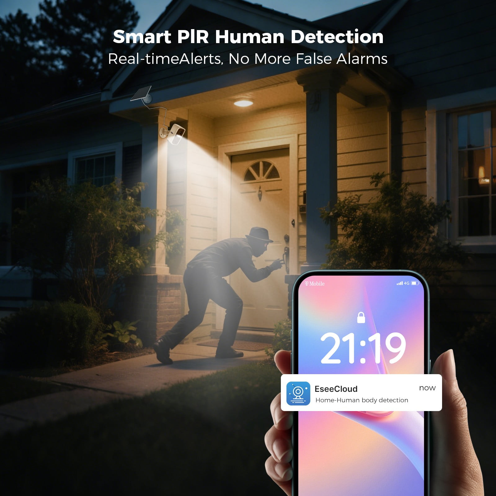 Hiseeu Security Camera Wireless Outdoor, 4MP Recharge Battery Powered WiFi Camera with Solar Panel, Motion Detection, Color Night Vision, 2-Way-Audio, 2.4G/5G Dual Band WiFi