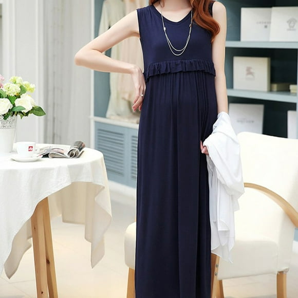 TopLLC Nursing Clothes Going Out Dress Sundress Long Skirt Maternities Nightgown Maternity dress