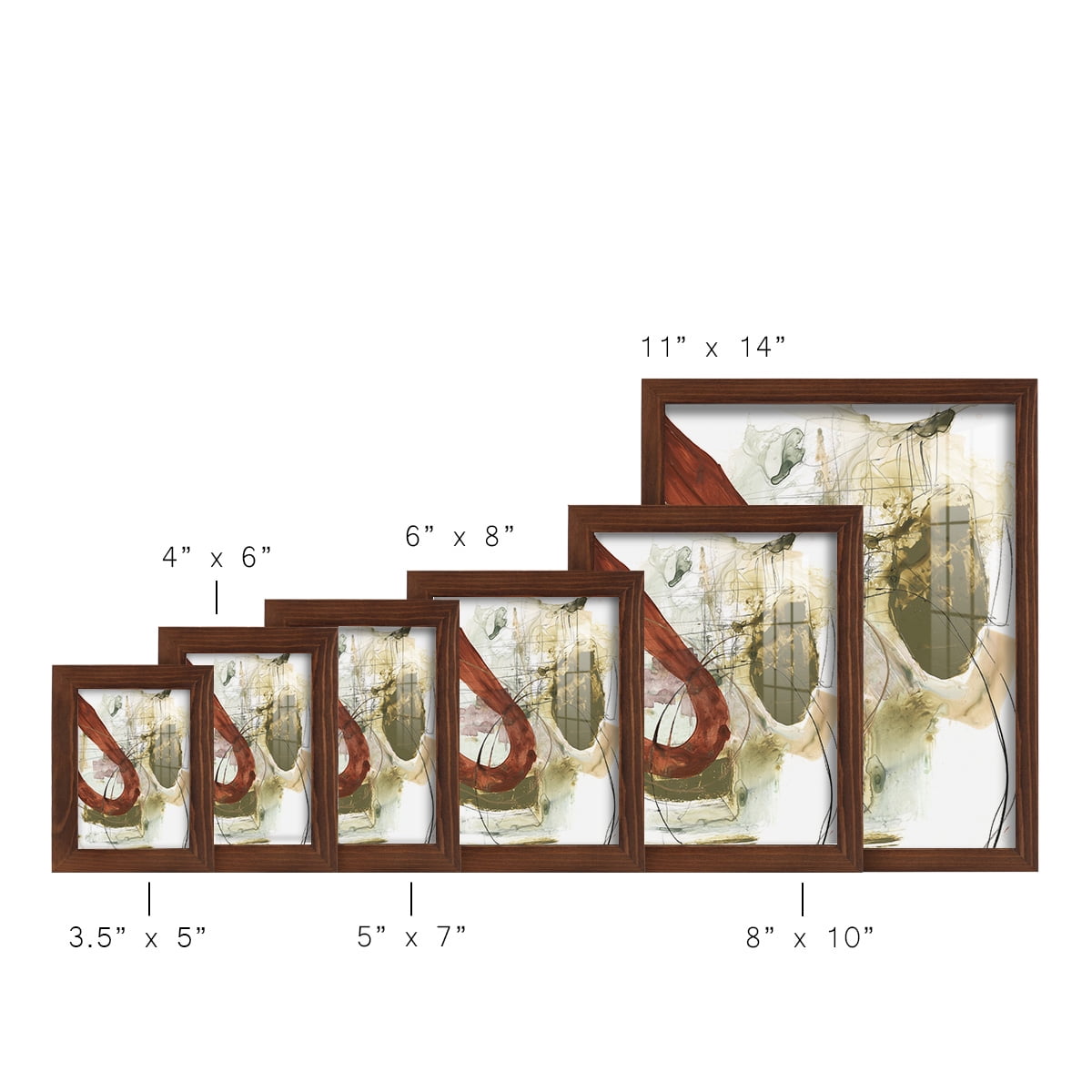Rusted Loops I - Framed Print w/glass - Chestnut