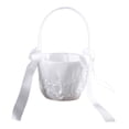 thumbnail image 3 of Cesta multiusos para niña de flores, cintas de satén, cesta con lazo, cesta de flores para boda, banquete de, 3 of 9