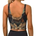 thumbnail image 4 of Picia Tree Meditating Golden Retriever Sports Bra for Women,Padded Strappy Sports Bras Medium Support Yoga Bra with Removable Cups,Running Yoga Bra-XX-Large, 4 of 9