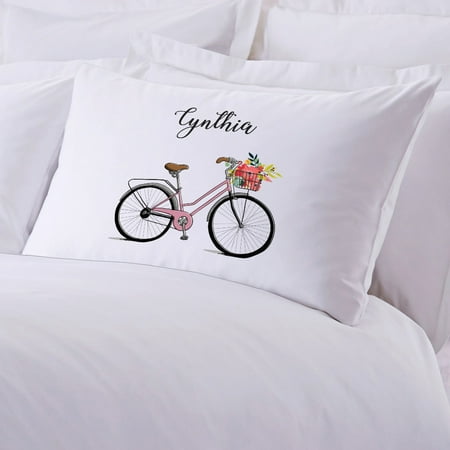 Bicycle Personalized Kids Standard Pillowcase
