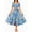 Blue wildflower, variant on Women'S Artistic Blue Floral Dress Square Neck Short Sleeve Fit And Flare Vintage Swing Midi Dress