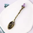 thumbnail image 5 of Mini Spoons, Coffee Espresso Spoon, Vintage Tea Spoon, Vintage Flower Carving Tea Coffee Dessert Spoon, Long Handle with Faux Crystal, Spoon Dinnerware for Tea & Cake Serving, 1Pc(Gold,4.3x1.1"), 5 of 9