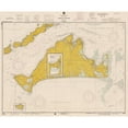 thumbnail image 3 of NOAA Historical Map and Chart Collection 23x20 Black Modern Framed Museum Art Print Titled - Nautical Chart - Marthas Vineyard ca. 1975 - Sepia Tinted, 3 of 5