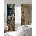 thumbnail image 3 of Nautical Blue Octopus Blackout Curtains 39 Inches Long, Coastal Ocean Summer Vintage Sea Thermal Insulated Black Out Curtains, Short Darkening Window Curtain for Cafe Bedroom 27.5"x39" 2 Panels, 3 of 9