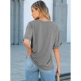 thumbnail image 5 of ANRABESS Oversized T Shirts for Women Short Sleeve Crewneck Basic Tee Loose Casual Summer Top with Pocket Gray X-Large, 5 of 8