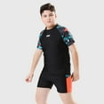 thumbnail image 4 of YuYuBao Toddler Boys Swimsuits Rash Guards Sets 2 Piece Long Sleeve Swim Shirts and Trunks Swimwear Swimming Bathing Suits , 140, 4 of 9