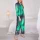 thumbnail image 3 of Balery Northern Lights 2 Conjunto de Pijama con Estampado para Mujer, Conjunto de Dos Piezas con Manga Larga, Ropa de Dormir Suave con Bolsillos, Pijamas Cómodos-Small, 3 of 7