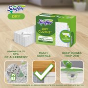 (12 pack) Swiffer Sweep + Mop, Dry Pads Refill, Floor Cleaner, Cleaning Cloths, Unscented, 52ct