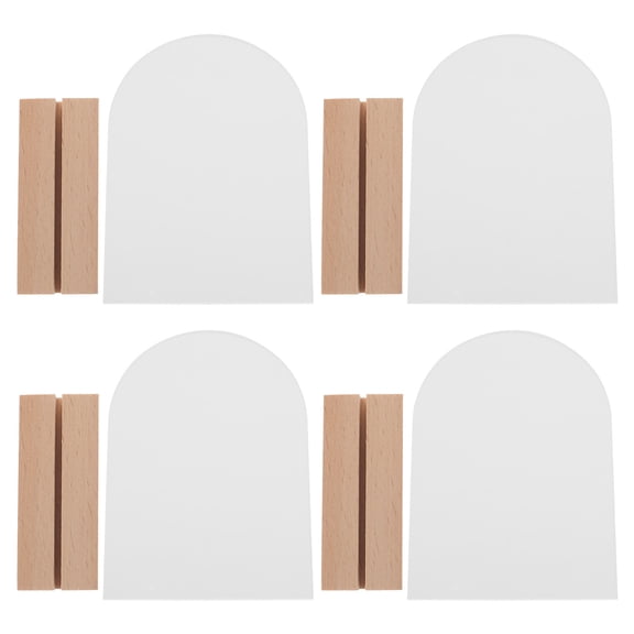 TABLZONE 4-Pack Clear Acrylic Table Signs with Wood Base for Wedding, Party, Event, and Home Decor