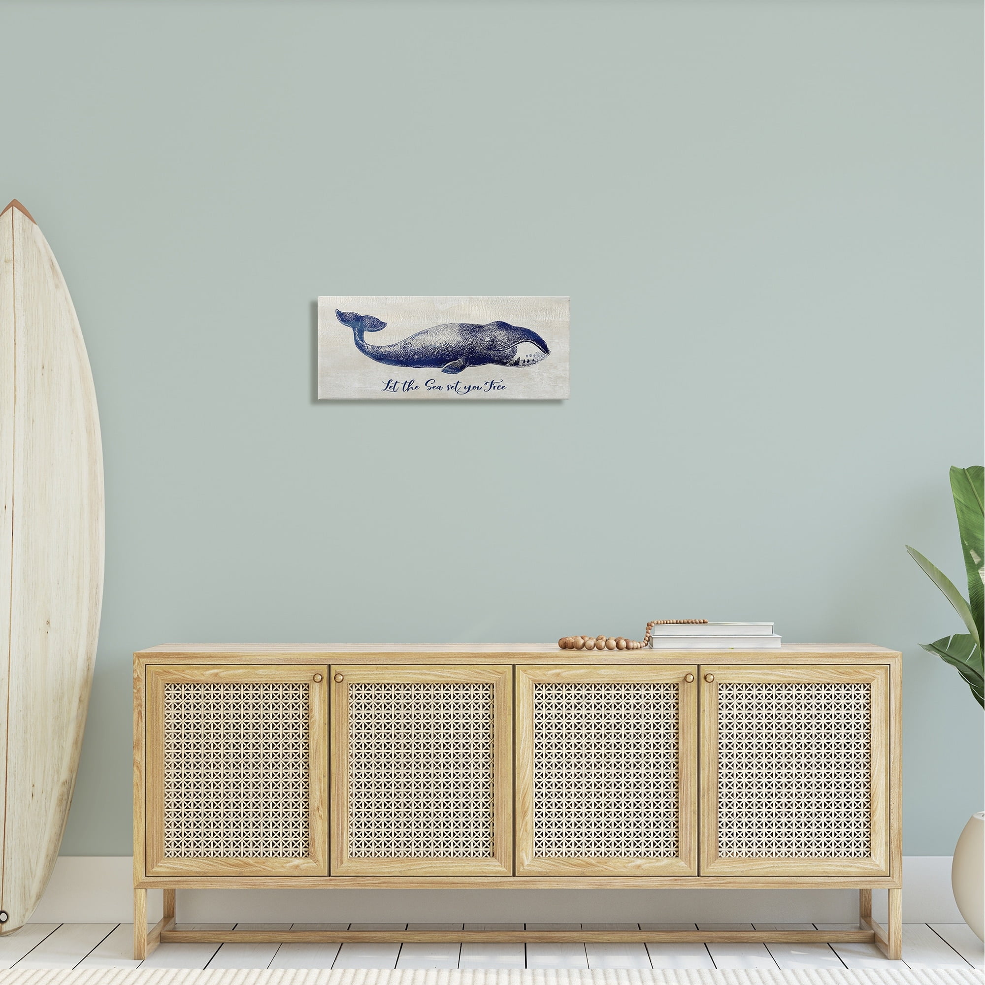 Stupell Industries Uplifting Nautical Sea Quote Detailed Whale Imagery Graphic Art Gallery Wrapped Canvas Print Wall Art, Design by Susan Jill