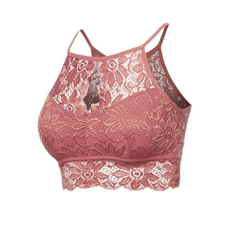

FashionOutfit Women s Sexy Lace High Neck Bralette Top