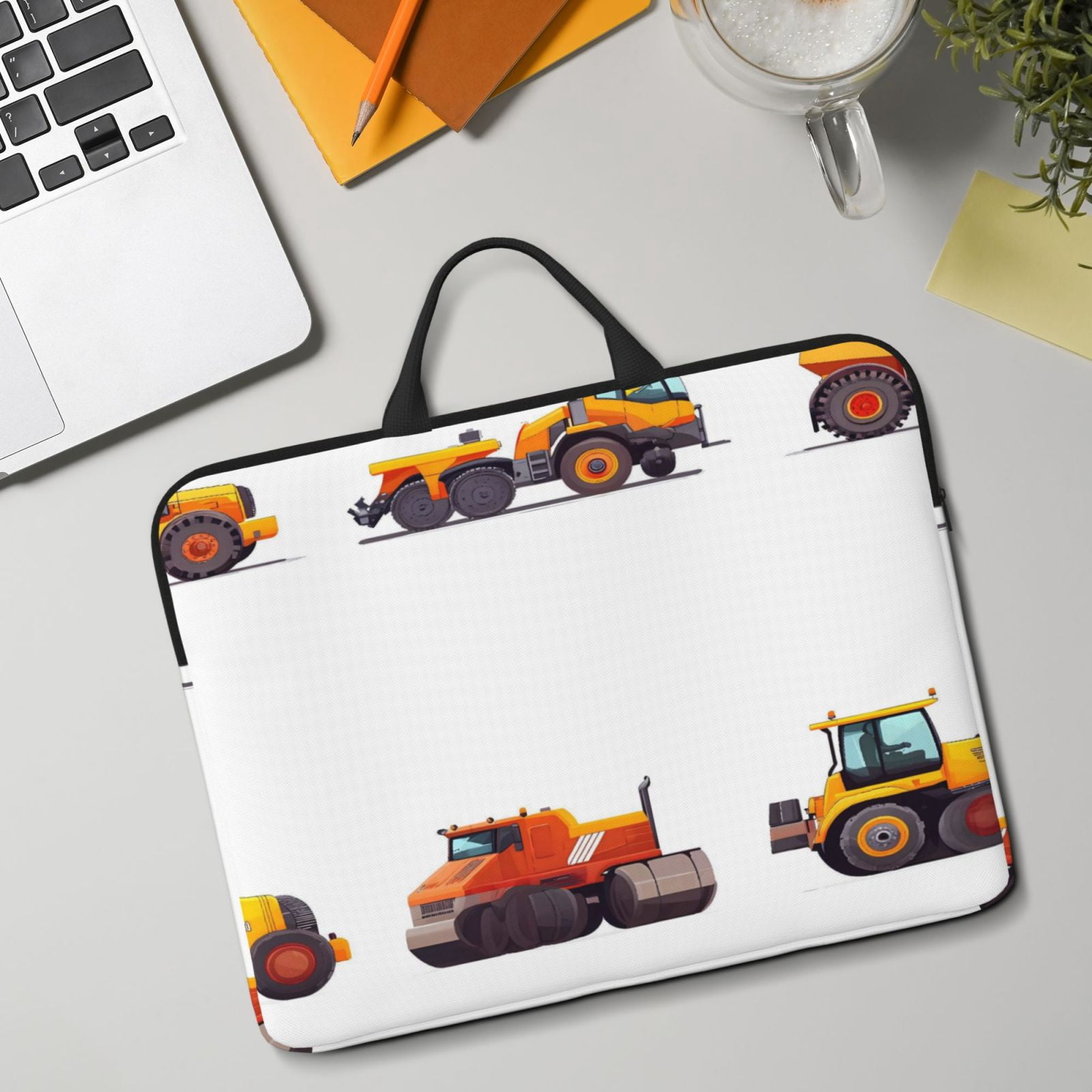 Laptop Sleeve Bag For Women Men 14inch Waterproof Durable Protective Computer Carrying Cover Handle Laptop Case Bag Engineering Vehicle-1