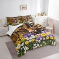 thumbnail image 3 of Castle Fairy Kawaii Cow Twin Bedding Sets 7-Piece for Children Teens Adults,Farmhouse Animal Bedding Comforter Set Microfiber,Chic Floral Flowers Daisy Breathable Sheet Sets,Lightweight Room Decor, 3 of 8