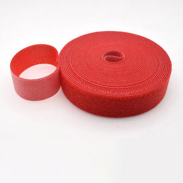 5M Hook Loop Cable Ties Reusable Fastening Tape Straps Cable Management Ties Cable Straps Adjustable Cord Ties Cord Organizer Red 5Meter-Length Width 38mm