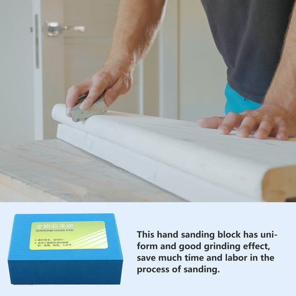Amosfun 1Pc Durable Blue Hand Polishing Block for Grinding with Wear Resistant Material