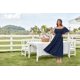 thumbnail image 5 of Vestido GRACE KARIN de verano con mangas con volantes, azul marino fruncido, 5 of 9