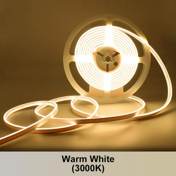 Free Cuttable COB LED Neon Strip Light Waterproof IP68, 24V 16.4ft 3000K Silicone Flexible DIY LED Tape Light for Outdoor Bathroom Swimming Pool Decoration (Without Power Supply)