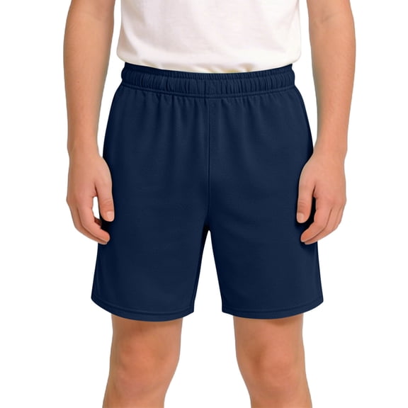 LJEFF Toddler Boys Athletic Shorts with Pockets, Casual Quick Dry Baggy Elastic Waist Kids Active Shorts Navy Size 6 T