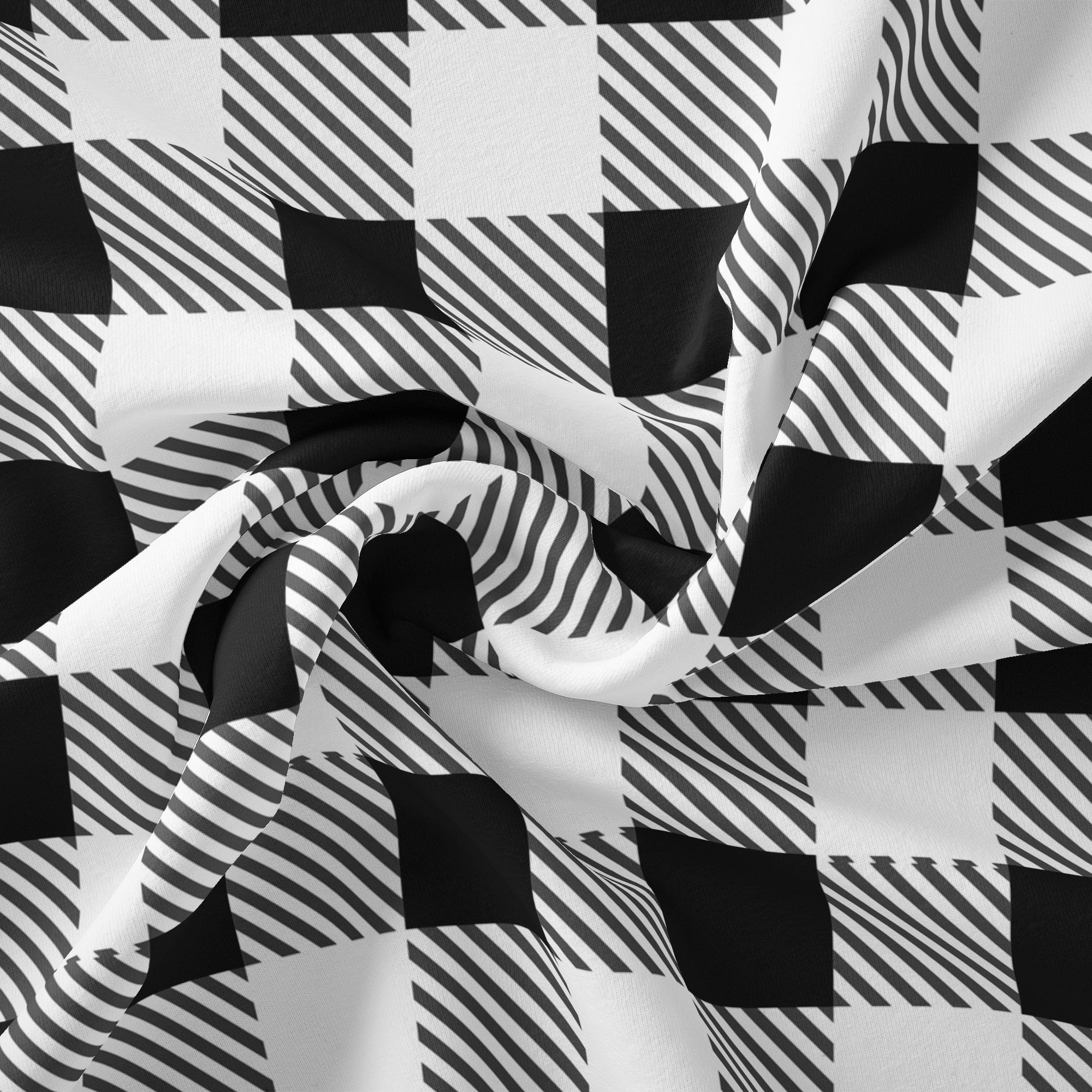 (2 pack) 2 Yards 100% Cotton Gingham, Black, 44" Wide for Crafts by David Textiles