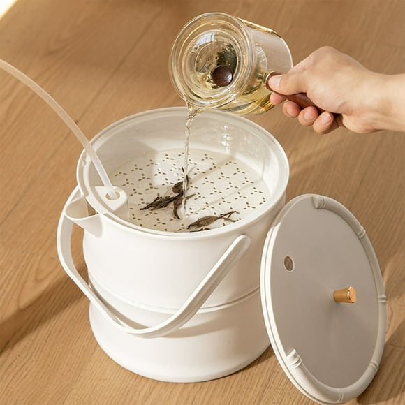 EGNMCR Tea Bucket Tea Table Tea Tray Waste Water Bucket Drainer Tea Ware Kung Waste Bucket Tea Bucket Drainer Bucket Accessories Tea Dregs Bucket rubbish bin