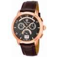 thumbnail image 2 of Men's Brown Leather Band Steel Case Flame-Fusion Crystal Quartz Black Dial Analog Watch SC0181, 2 of 2