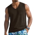 thumbnail image 2 of Mens Sleeveless Cotton Tank Tops Workout Cut Off Solid Color Muscle Shirts Gym Casual Beach Summer Tee with Pocket, 3XL, 2 of 9