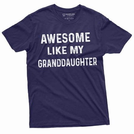 Awesome Like My Granddaughter T-Shirt Mens Grandpa Gift From Grand-Daughter Father S Day Shirt (Xx-Large Navy Blue)