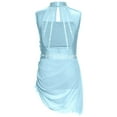 thumbnail image 4 of iiniim Girls Ballet Skirted Leotard Mesh Figure Ice Skating Dress Asymmetrical Lyrical Dancewear Light Blue 6, 4 of 7