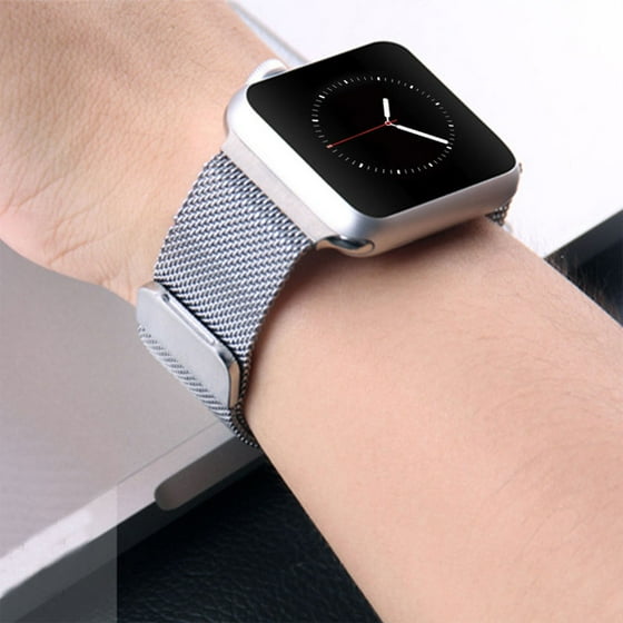 apple watch silver aluminum with milanese loop
