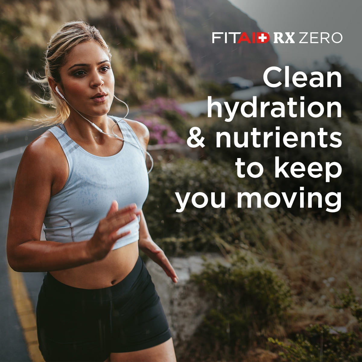 FITAID RX Zero Sugar, Encapsulated Creatine, Workout Recovery Drink, 24 Pack. All-In-One Blend, BCAAs, Glucosamine, Turmeric, B-Complex, Naturally Sweetened, Blue Raspberry, 12 Fl Oz