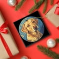thumbnail image 6 of Round Christmas Ornament Ceramic Keepsake Holiday Christmas Decoration 2.95in - Yellow Labrador With Gentle Eyes, 6 of 6