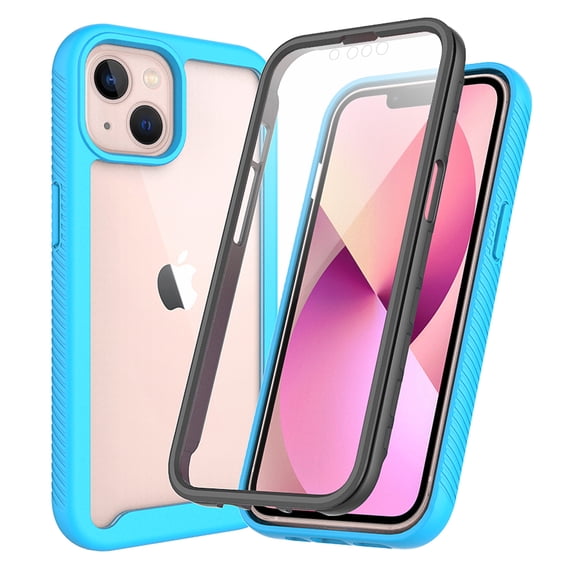 Cutyskin for iPhone 13 Case, with Built in Screen Protector Heavy Duty Drop Protection, 2 in 1 Full Body Rugged Shockproof Dust Proof Dual Layer Tough Protective Phone Cover, Blue