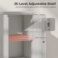 thumbnail image 4 of HOMCOM Metal Storage Cabinet with Adjustable Shelf, Filing Cabinet, White, 4 of 10