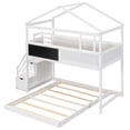 thumbnail image 3 of Yoneston Twin over Full House Bunk Bed with Storage Staircase and Blackboard for Kids and Adutls, White, 3 of 6