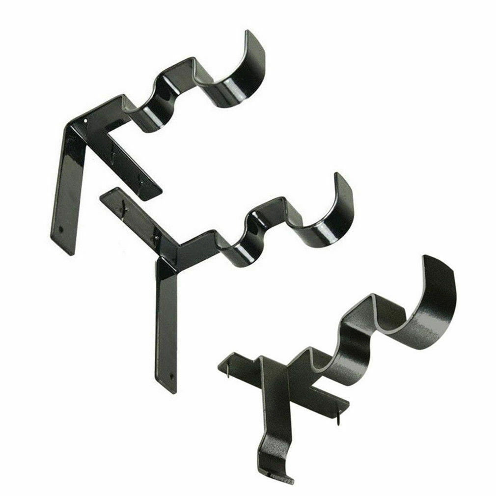 Practical Double Center Support Curtain Rod Bracket Into Window Frame Bracket 