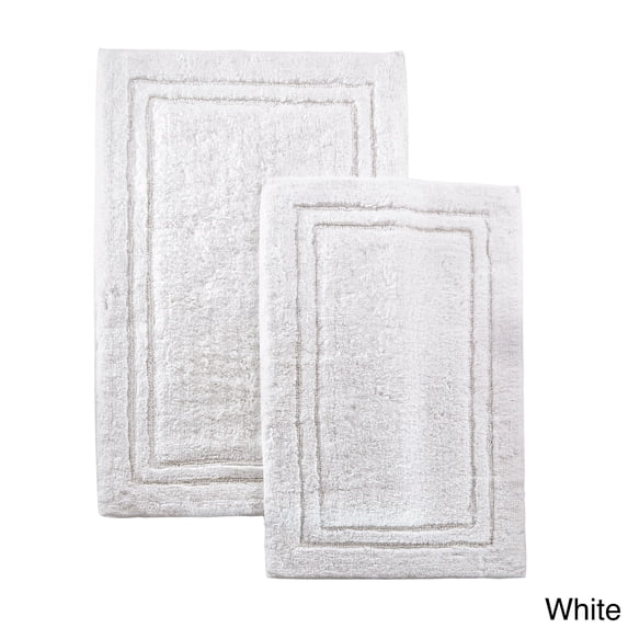 Superior Luxurious Combed Cotton Non-skid Bath Rug Set - Set of 2