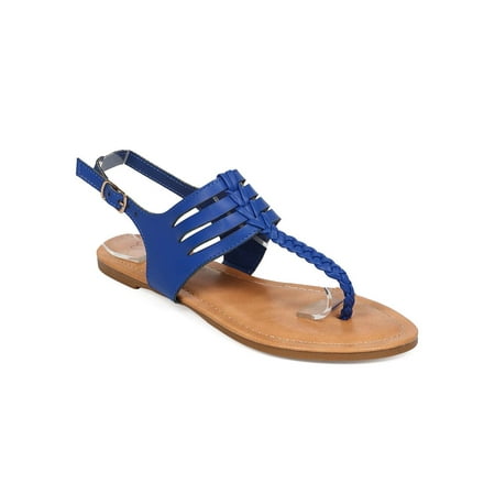 

New Women DbDk Special-13 Leatherette Slit Slingback Braided Thong Sandal Size