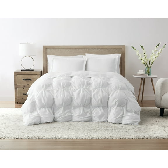 TRULY SOFT Oversized Puffer White Full/Queen 3 Piece Comforter Set, Solid Color Themed, Oeko-TEX Certified Confidence