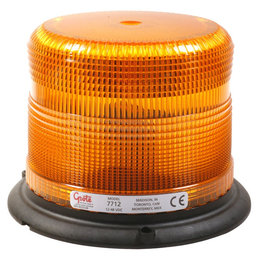 Grote 77123 Emergency Lighting, Yellow, Low Profile Strobe, Plastic