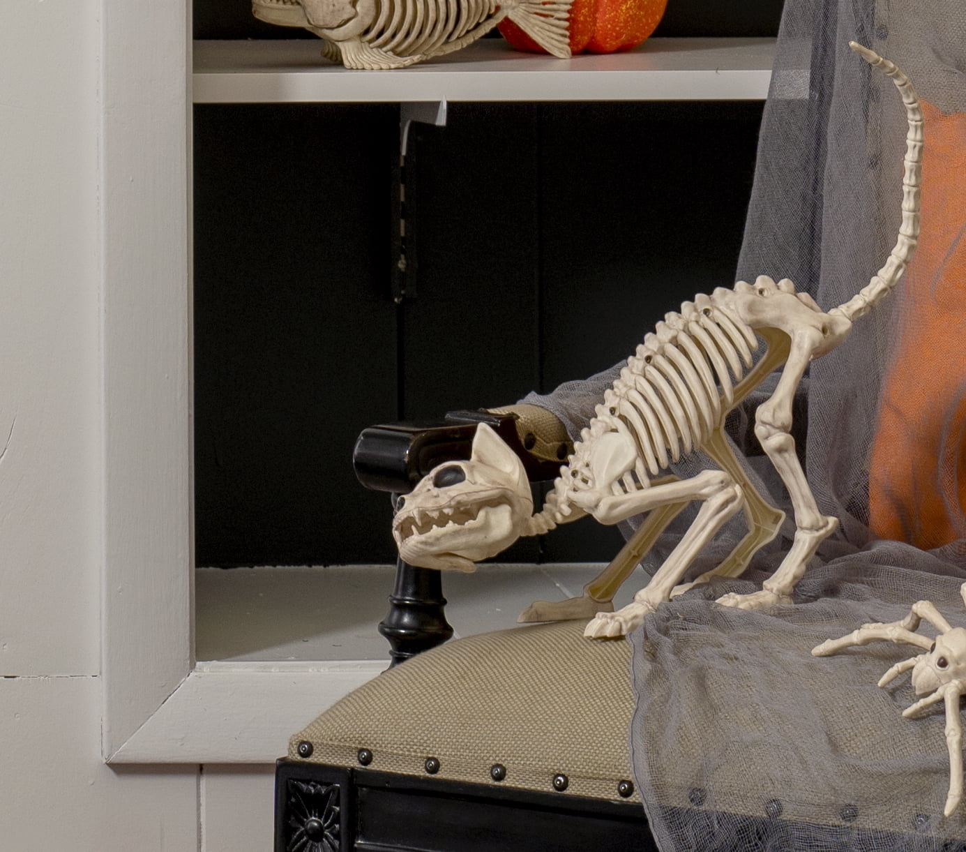Halloween Faux Skeleton Crazybonez Pouncing Cat Halloween Decoration