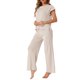 thumbnail image 4 of CONJUNTO DE ROPA DE MUJER DE PUNTO INSPIRADO CHIC, CONJUNTO DE SUDADERAS Y PANTALONES DE PIERNA ANCHA DE 2 PIEZAS, 4 of 5