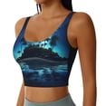 thumbnail image 2 of Daiia Hawaiian Beach Pirate Moon Printed Women's Sports Bra, Breathable Activewear Bra with U-Back Design and Removable Pads, Comfortable and Supportive for Yoga, Workout-X-Large, 2 of 8