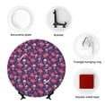 thumbnail image 4 of Kdxio red Skull flower Bone China Decorative Plate Ceramic Decorative Plate for Home Office Wall Stand Decorative Plates for Home Bedroom-7in, 4 of 6